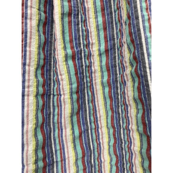 See by Chloe Top Blouse Women Size 36 4 Stripe Pink Blue Off Shoulder Ruffle B60 - Picture 5 of 8